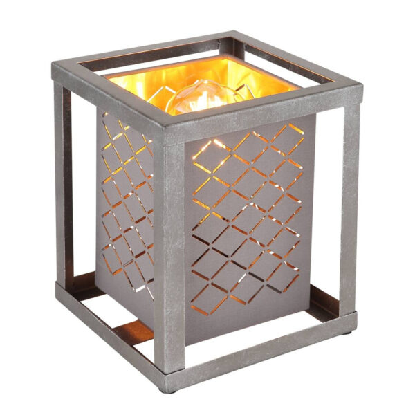 9007371429332 GLOBO Tischleuchte
silber gold Metall B/H/T: ca. 17x22x17 cm E27 1 Brennstellen
