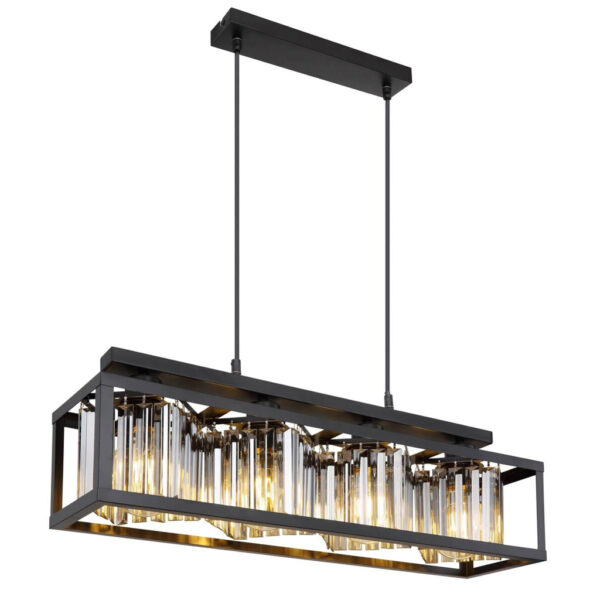 GLOBO Pendelleuchte 15697-4H
schwarz Metall B/H/L: ca. 17x120x68 cm E27 4 Brennstellen
