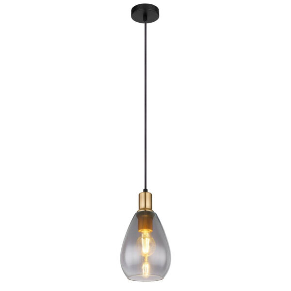 9007371430611 GLOBO Pendelleuchte
Rauch schwarz Glas Metall H/D: ca. 120x15 cm E27 1 Brennstellen