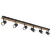 GLOBO Spot schwarz Metall B/H/T: ca. 6x13,5x115 cm GU10 6 Brennstellen