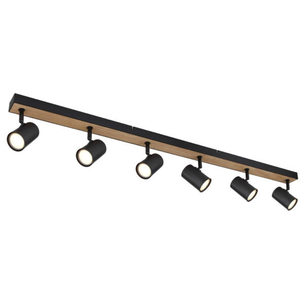 GLOBO Spot schwarz Metall B/H/T: ca. 6x13,5x115 cm GU10 6 Brennstellen