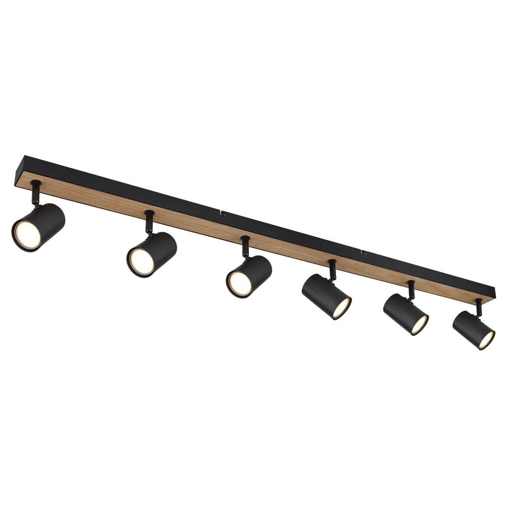 GLOBO Spot schwarz Metall B/H/T: ca. 6x13,5x115 cm GU10 6 Brennstellen
