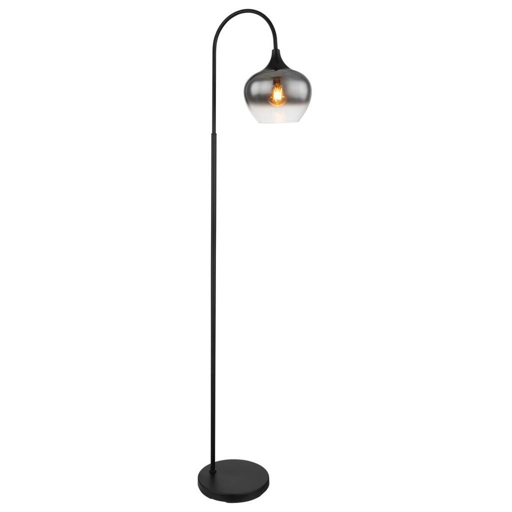 GLOBO Stehlampe
schwarz Metall B/H/T: ca. 25x150x39 cm E27 1 Brennstellen