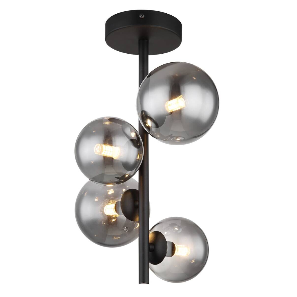 GLOBO Deckenleuchte schwarz Metall H/D: ca. 40x23,5 cm G9 4 Brennstellen