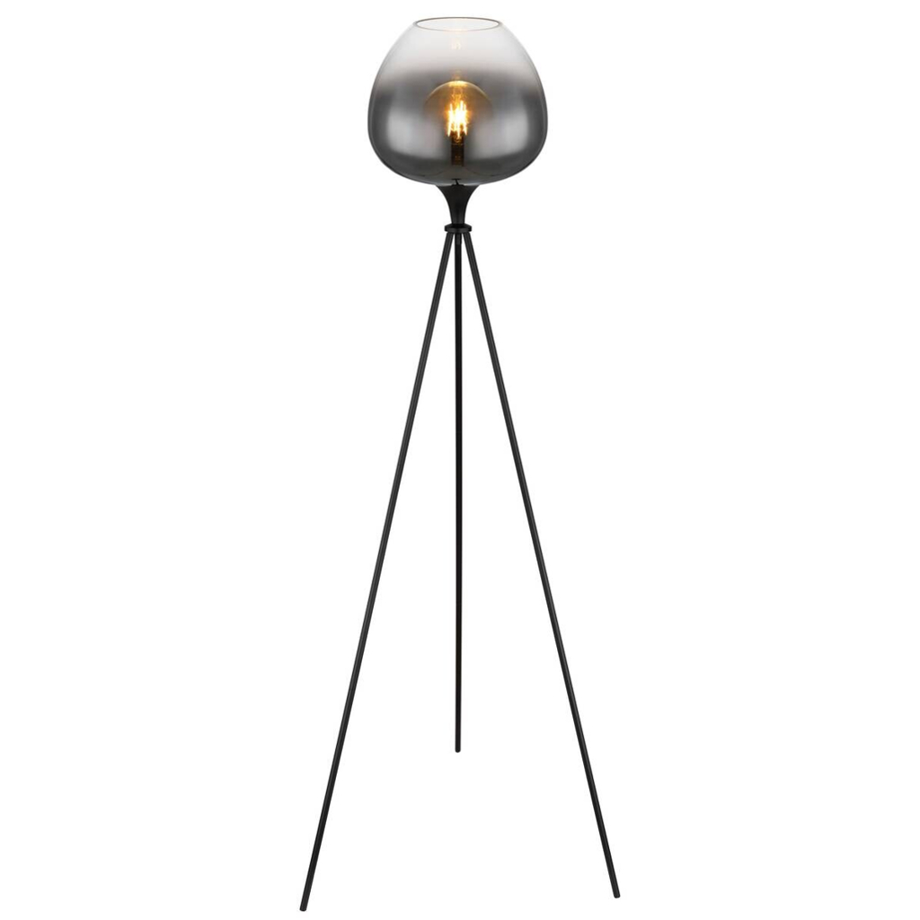 GLOBO Stehlampe
schwarz Metall H/D: ca. 145×65 cm E27 1 Brennstellen