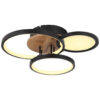 GLOBO Deckenleuchte SID 67273-30 schwarz Opal braun Metall Kunststoff MDF B/H/L: ca. 38x10,5x40 cm