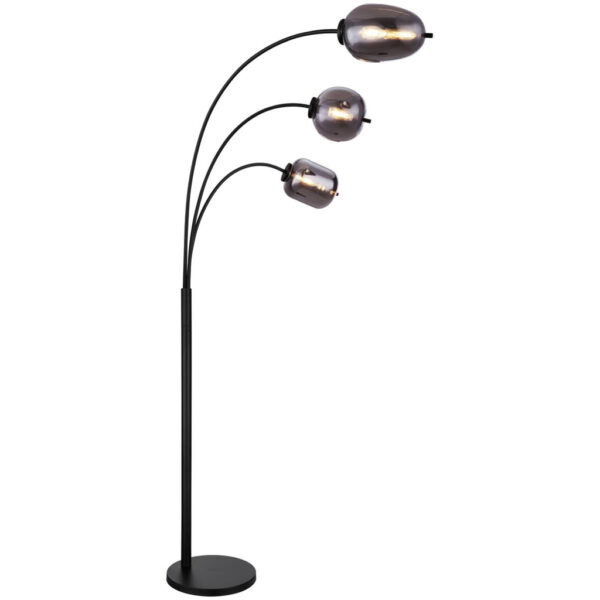 GLOBO Stehlampe Blacky
mattschwarz Metall Glas B/H/T: ca. 60x175x80 cm 3 Brennstellen