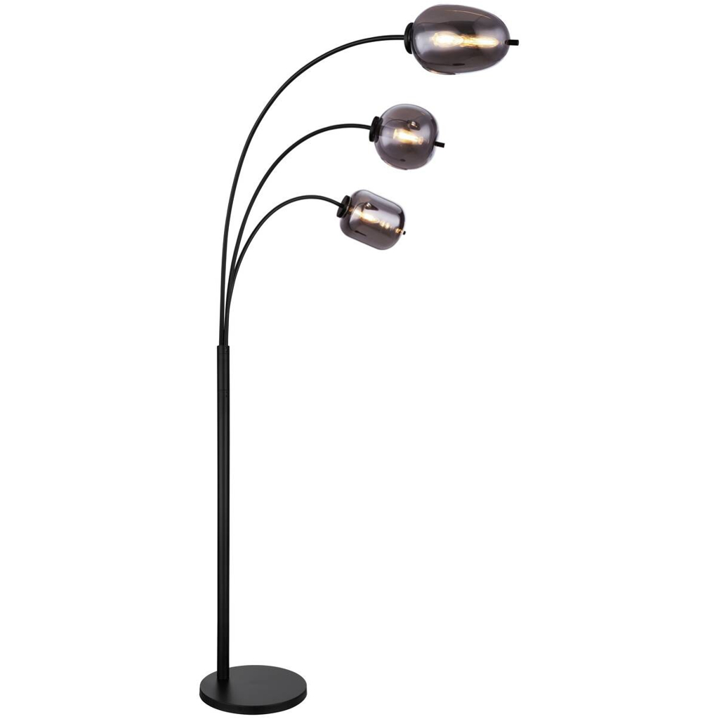 GLOBO Stehlampe Blacky
mattschwarz Metall Glas B/H/T: ca. 60x175x80 cm 3 Brennstellen
