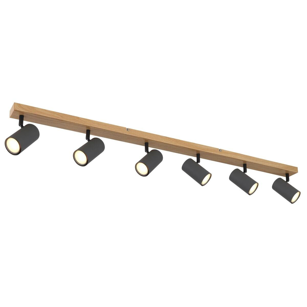 GLOBO Spot braun Graphit Metall B/H/T: ca. 6x12x115 cm GU10 6 Brennstellen