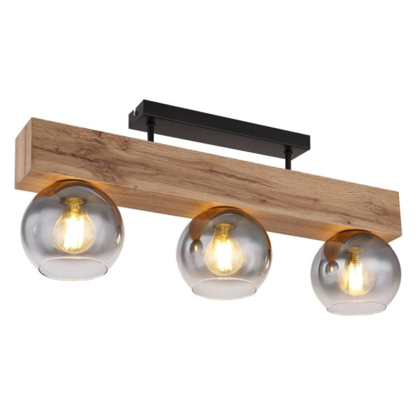 9007371436972 GLOBO Wandleuchte
schwarz Rauch Metall Glas B/H/T: ca. 15x28x65 cm E27 3 Brennstellen