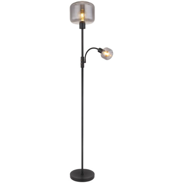9007371438228 GLOBO Stehlampe
grau mattschwarz Metall Glas H/D: ca. 165x25 cm E27 1 Brennstellen