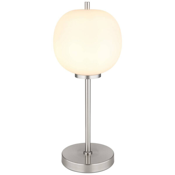 9007371438754 GLOBO Tischleuchte
nickel Glas Metall H/D: ca. 45x18,5 cm 1 Brennstellen