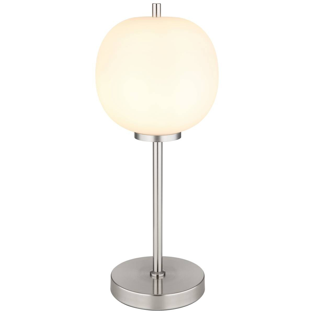 GLOBO Tischleuchte
nickel Glas Metall H/D: ca. 45×18,5 cm 1 Brennstellen