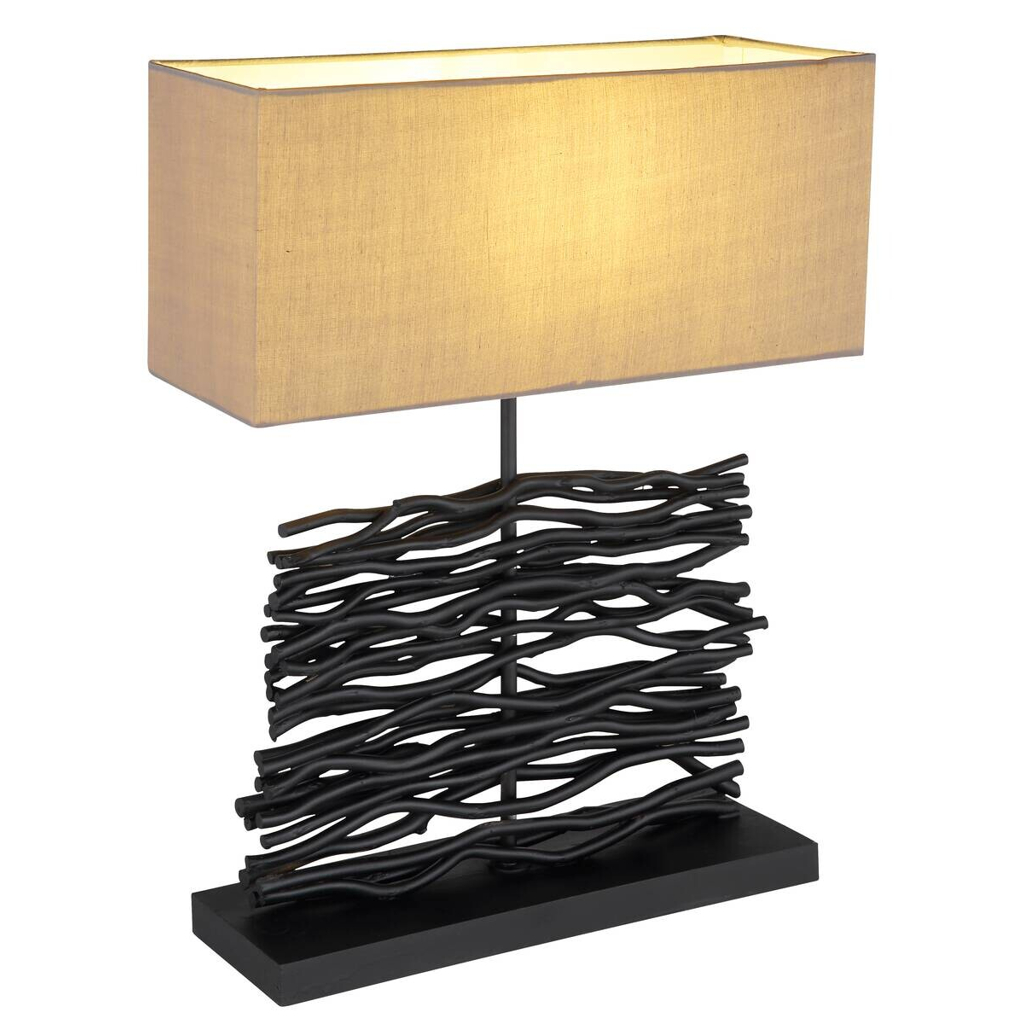 GLOBO Tischleuchte
schwarz Holz B/H/T: ca. 15x50x40 cm E27 1 Brennstellen