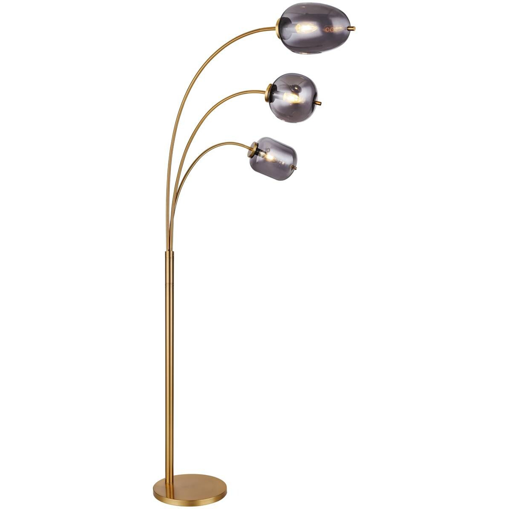 GLOBO Stehlampe
messing Glas Metall B/H/T: ca. 60x175x80 cm 3 Brennstellen