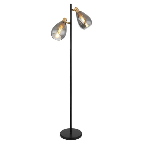 9007371439799 GLOBO Stehlampe
Rauch schwarz Metall Glas B/H/T: ca. 25x160x34 cm E27 2 Brennstellen