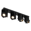 GLOBO Spot schwarz Metall B/H/T: ca. 8,4x15,7x61,2 cm GU10 4 Brennstellen