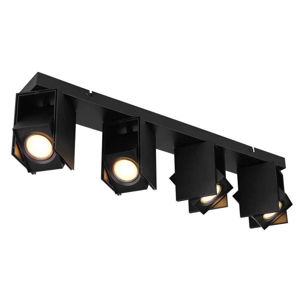 GLOBO Spot schwarz Metall B/H/T: ca. 8,4x15,7x61,2 cm GU10 4 Brennstellen