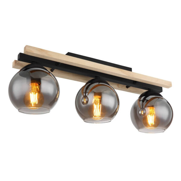 9007371441235 GLOBO Pendelleuchte Conni
schwarz Rauch Metall Glas B/H/T: ca. 15x20,5x60 cm E27 3 Brennstellen