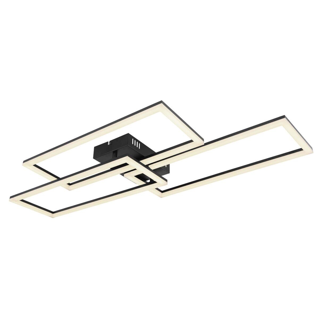 GLOBO LED-Deckenleuchte schwarz Opal Acryl Metall B/H/T: ca. 40x8x90 cm