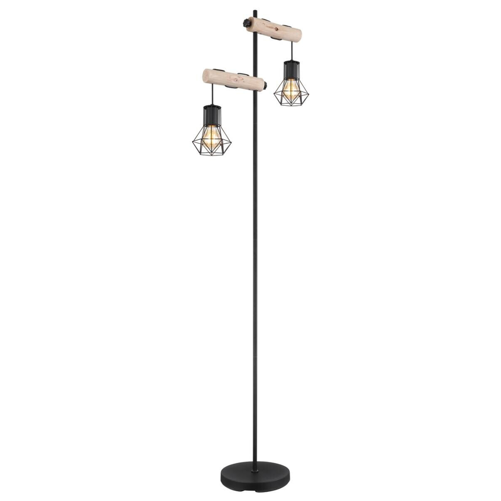 GLOBO Stehlampe Priska
schwarz Metall B/H/T: ca. 25x168x48 cm E27 2 Brennstellen