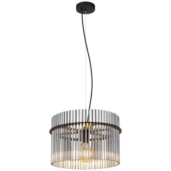 GLOBO Pendelleuchte Gorley
schwarz Metall H/D: ca. 150x40 cm E27 1 Brennstellen