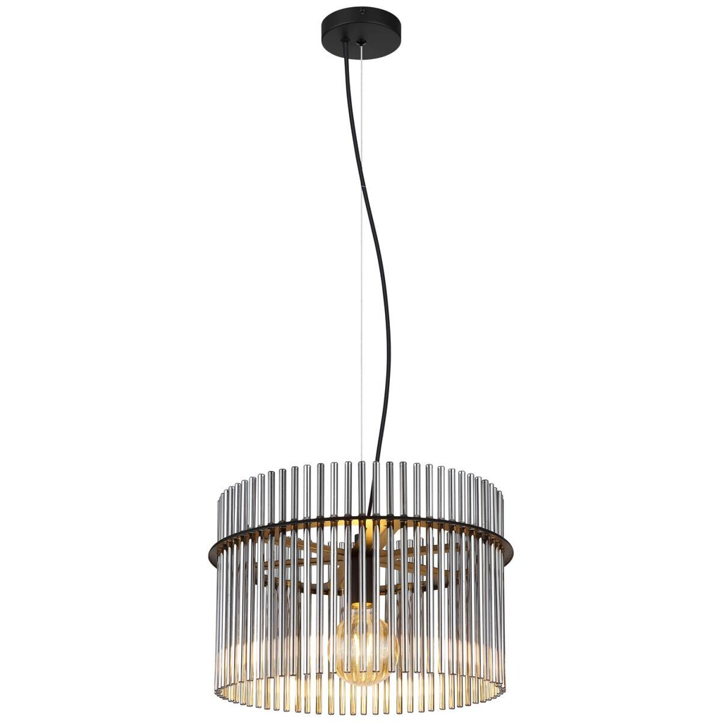 GLOBO Pendelleuchte Gorley
schwarz Metall H/D: ca. 150×40 cm E27 1 Brennstellen