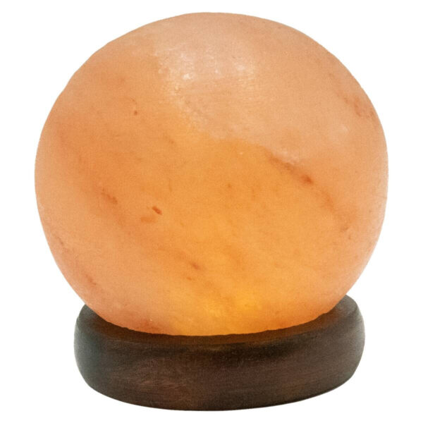 GLOBO LED-Salzkristallleuchte Stone 28307 natur Holz H/D: ca. 10x9 cm