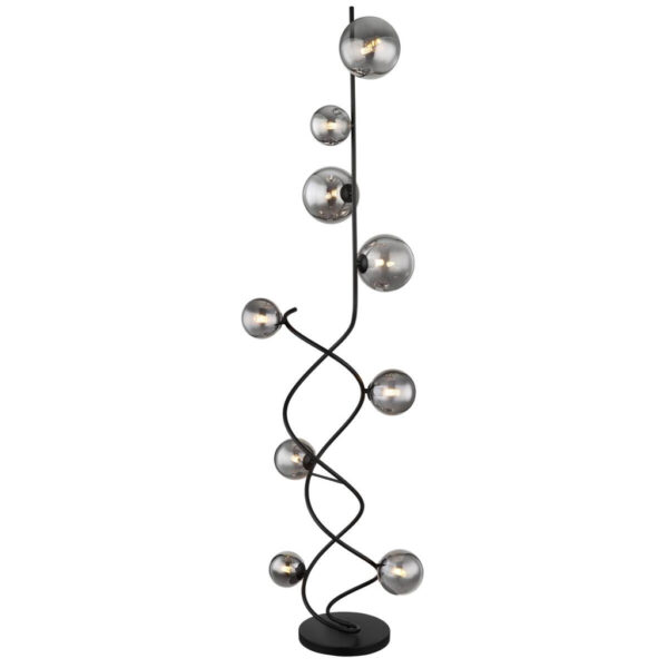 GLOBO Stehlampe
schwarz Metall B/H/T: ca. 40x162x42,5 cm G9 9 Brennstellen
