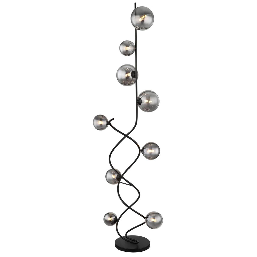 GLOBO Stehlampe
schwarz Metall B/H/T: ca. 40x162x42,5 cm G9 9 Brennstellen