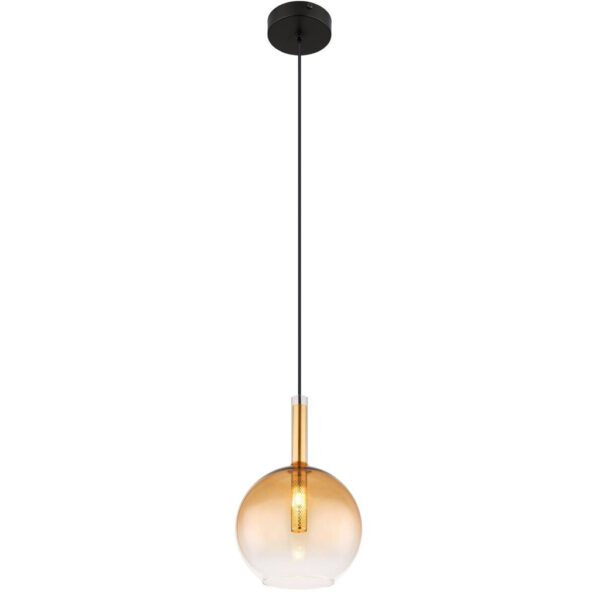 GLOBO Pendelleuchte
amber schwarz Metall Glas H/D: ca. 120x18 cm G9 1 Brennstellen