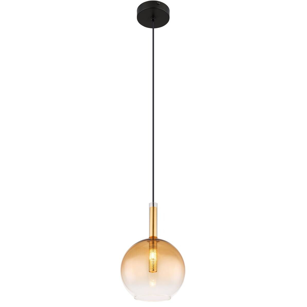 GLOBO Pendelleuchte
amber schwarz Metall Glas H/D: ca. 120×18 cm G9 1 Brennstellen