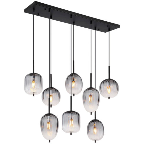 GLOBO Pendelleuchte
mattschwarz Glas Metall B/H/T: ca. 32,5x120x102,5 cm 8 Brennstellen