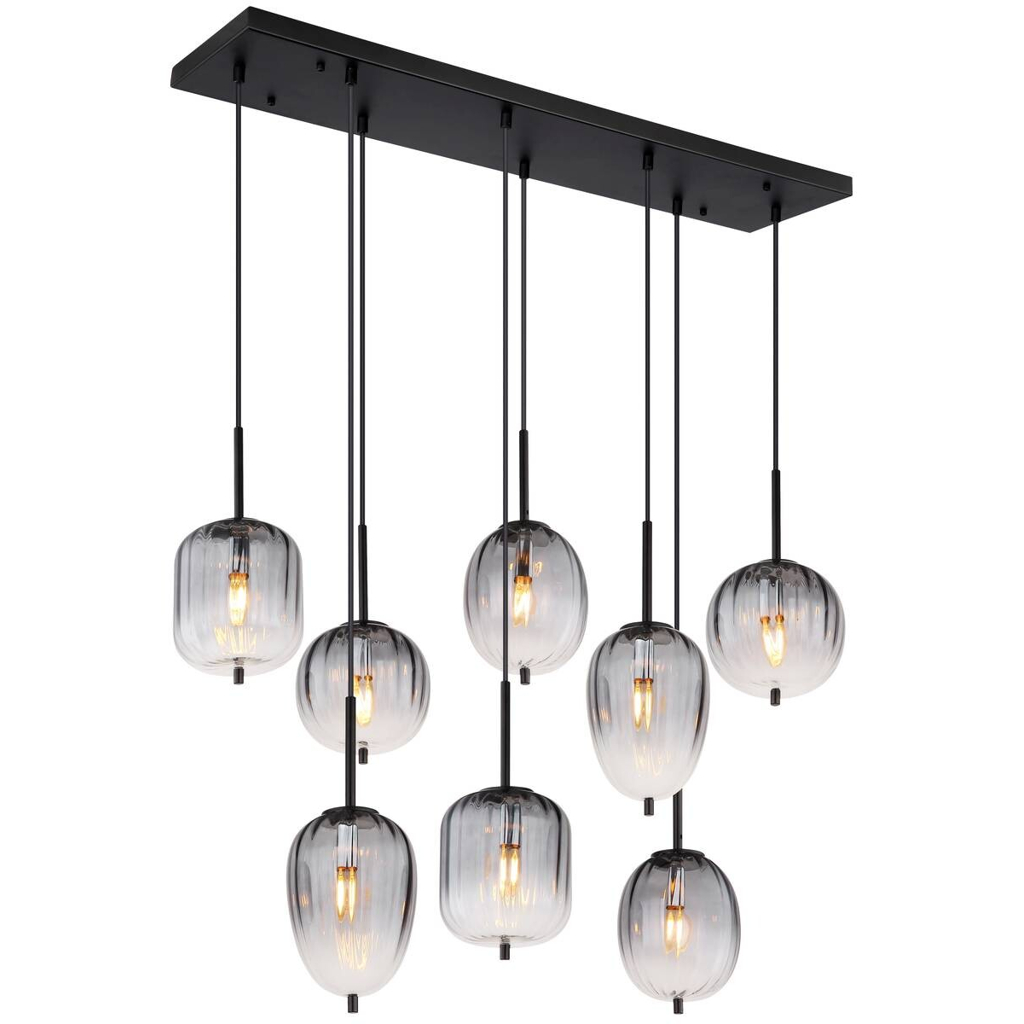 GLOBO Pendelleuchte
mattschwarz Glas Metall B/H/T: ca. 32,5x120x102,5 cm 8 Brennstellen