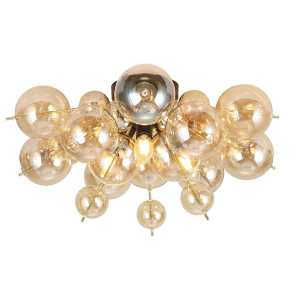 GLOBO Deckenleuchte mattschwarz Glas Metall H/D: ca. 28x55 cm 3 Brennstellen