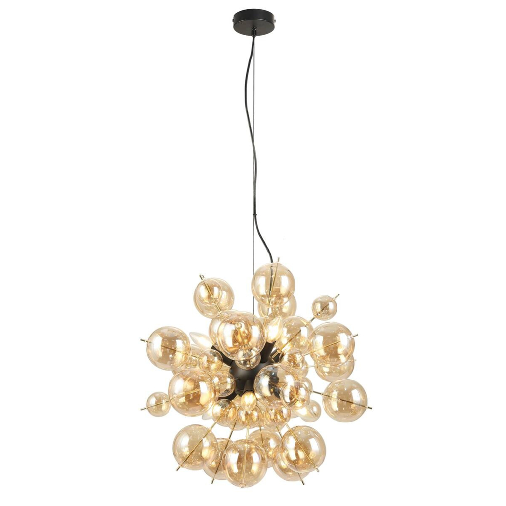 GLOBO Pendelleuchte
mattschwarz Metall Glas H/D: ca. 120×55 cm 6 Brennstellen