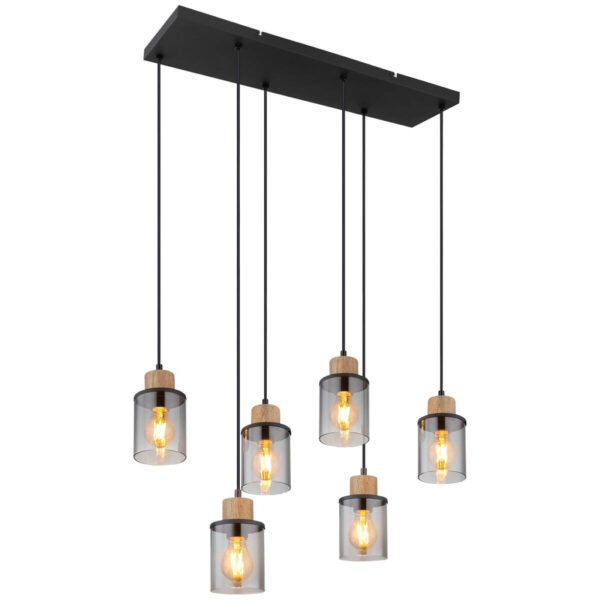 9007371448265 Pendelleuchte
B/H/L: ca. 18x120x62 cm E27 5 Brennstellen