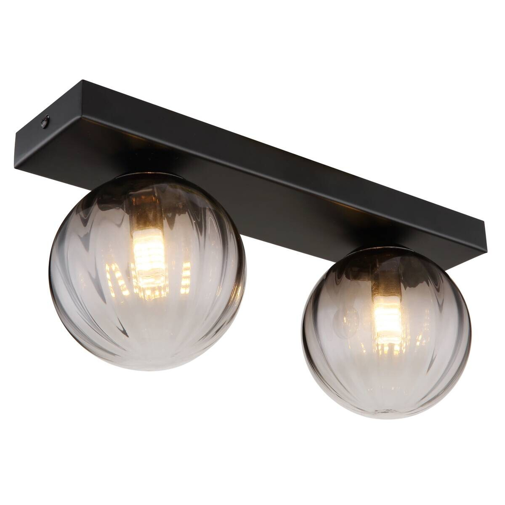 GLOBO Wandleuchte
klar schwarz Metall B/H/T: ca. 12x15x35 cm 2 Brennstellen