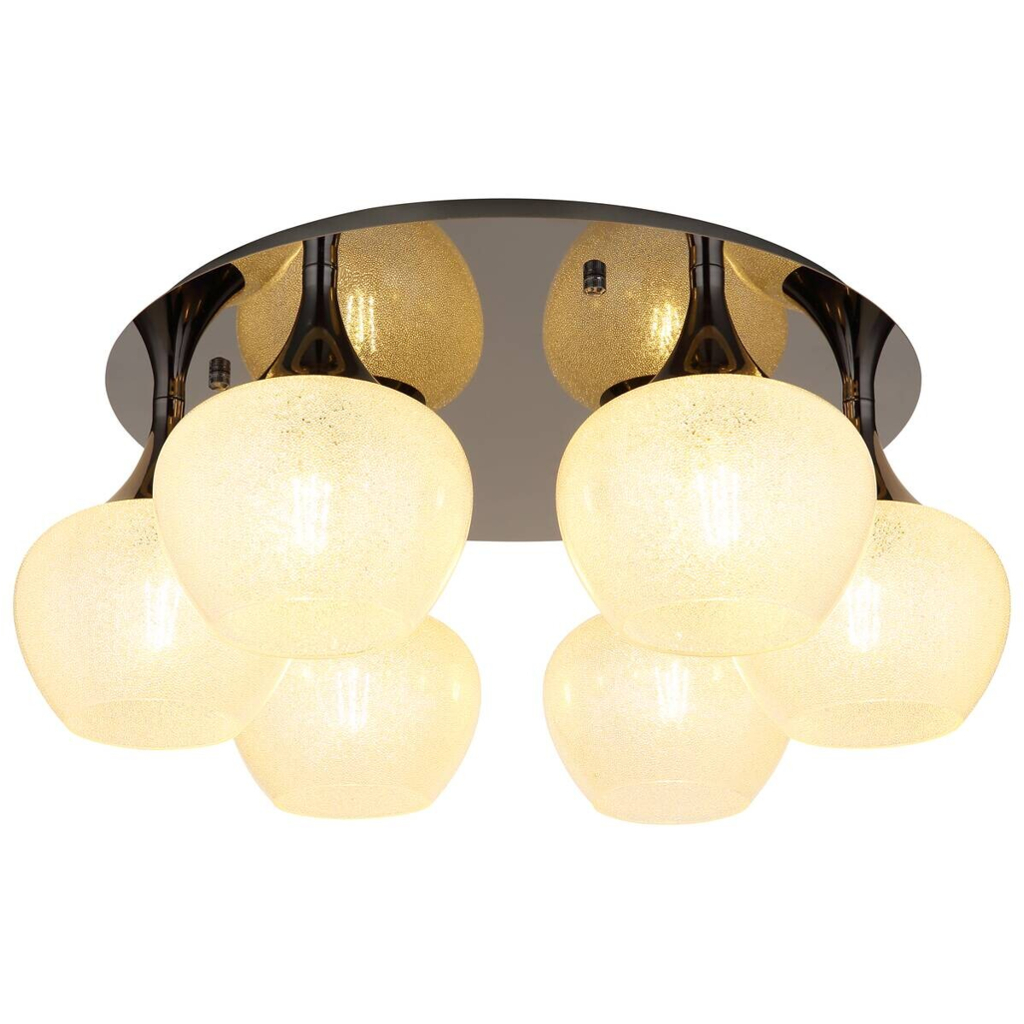 GLOBO Deckenleuchte MAXY 15548-6DK schwarz Chrom klar Acryl Metall H/D: ca. 26,5x65 cm E27 6 Brennstellen