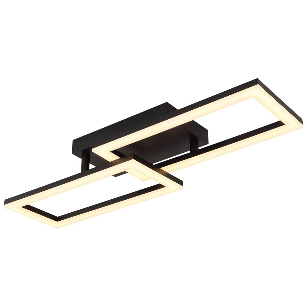 GLOBO LED-Deckenleuchte Opal schwarz Kunststoff Metall B/H/T: ca. 19,5x9x61,4 cm