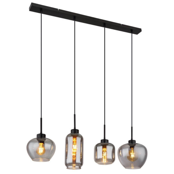 GLOBO Pendelleuchte
schwarz Metall B/H/T: ca. 24x120x99,5 cm E27 4 Brennstellen