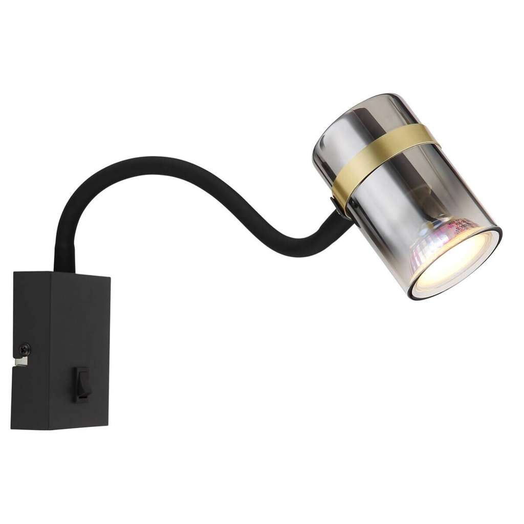 GLOBO Wandleuchte
klar schwarz Metall B/H: ca. 7×40,5 cm GU10 1 Brennstellen