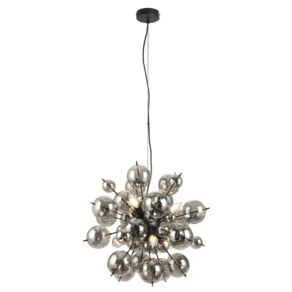 9007371452637 GLOBO Pendelleuchte
mattschwarz Glas Metall H/D: ca. 120x55 cm 6 Brennstellen