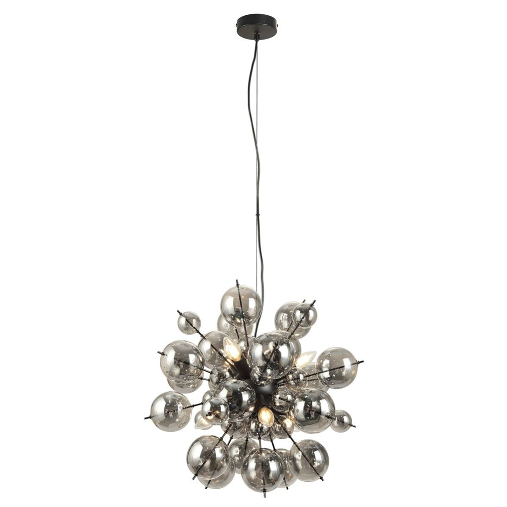 GLOBO Pendelleuchte
mattschwarz Glas Metall H/D: ca. 120×55 cm 6 Brennstellen