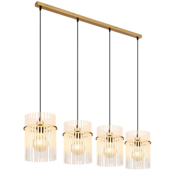 GLOBO Pendelleuchte
klar gold Metall B/H/T: ca. 20x140x110 cm E27 4 Brennstellen