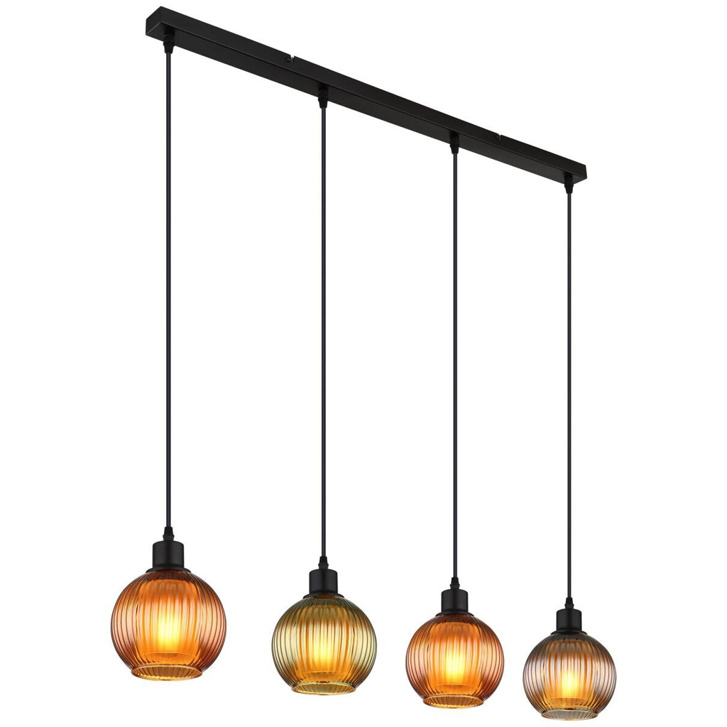 GLOBO Pendelleuchte Zumba
Metall Glas B/H/L: ca. 15x120x90 cm E27 4 Brennstellen