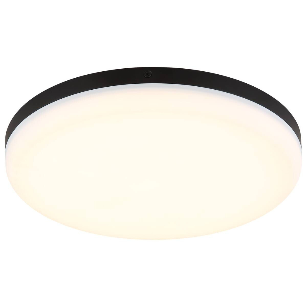 GLOBO Deckenleuchte Opal mattschwarz Kunststoff H/D: ca. 5x30 cm 1 Brennstellen