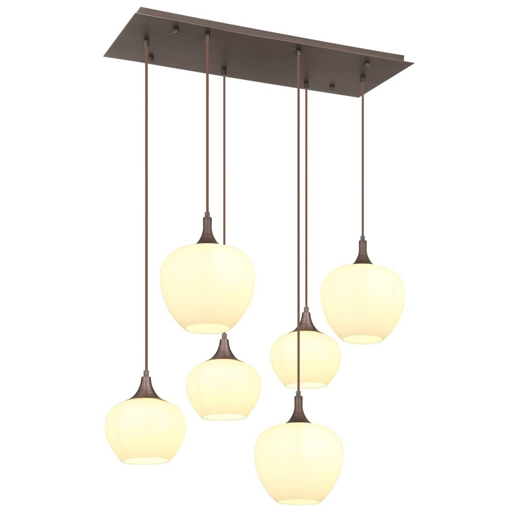 GLOBO Pendelleuchte
kaffee Metall B/H/T: ca. 42x120x86 cm E27 6 Brennstellen