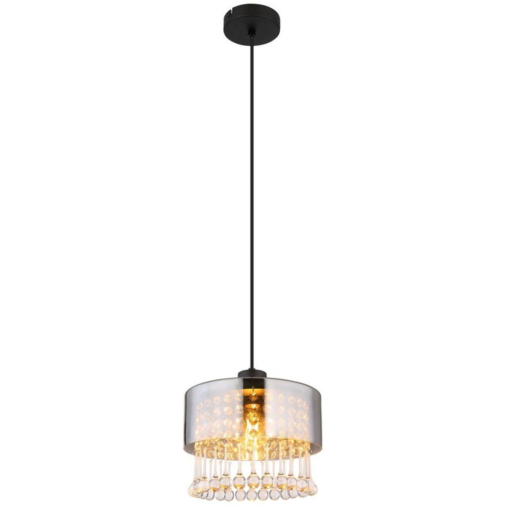 GLOBO Pendelleuchte
schwarz klar Acryl Metall H/D: ca. 120×25 cm E27 1 Brennstellen