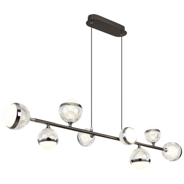 9007371454976 GLOBO LED-Pendelleuchte
transparent Chrom titanfarbig Acryl Aluminium Metall B/H/T: ca. 24x120x109 cm